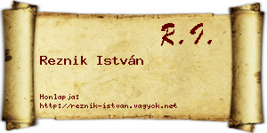 Reznik István névjegykártya
